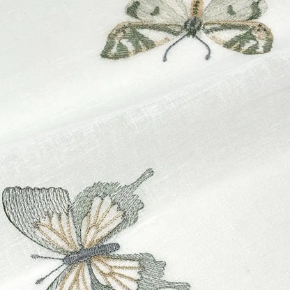 Whimsical Butterfly Embroidered Sheer Drapery Fabric by the Yard, 54"Width, CL1174