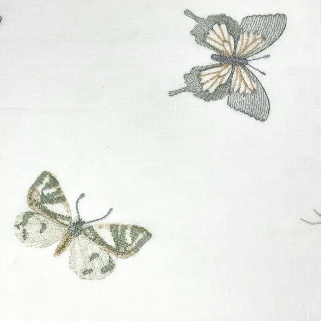 Whimsical Butterfly Embroidered Sheer Drapery Fabric by the Yard, 54"Width, CL1174