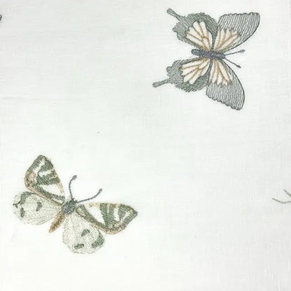 Whimsical Butterfly Embroidered Sheer Drapery Fabric by the Yard, 54"Width, CL1174