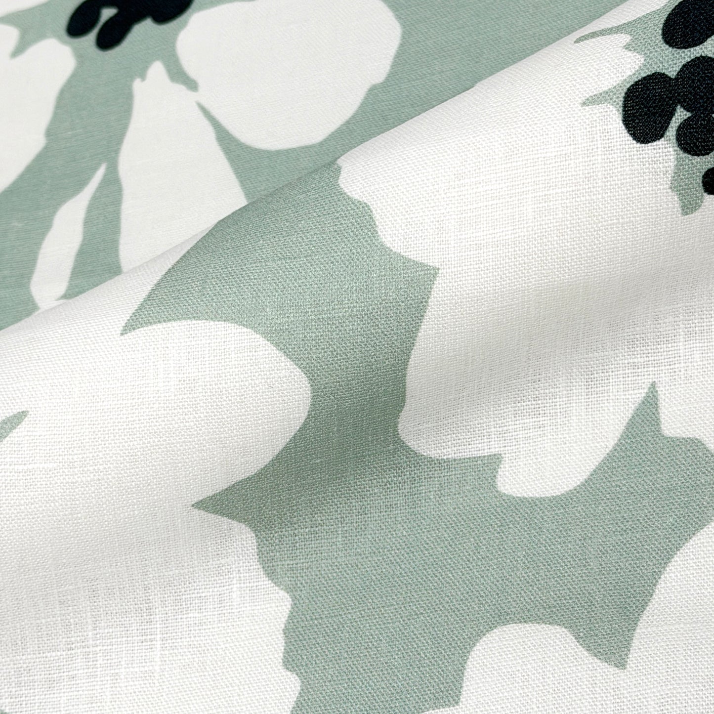 Big Floral Print 100% Linen Flat Roman Shade, CL1175