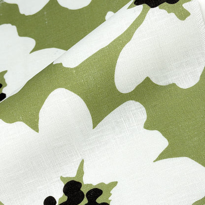 Big Floral Print 100% Linen Flat Roman Shade, CL1175