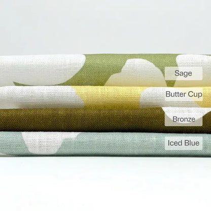 Mid-Century Modern Floral 100% Linen Fabric Flat Roman Shade, CL1175