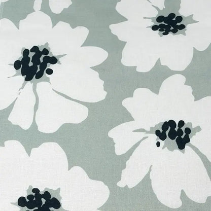 Mid-Century Modern Floral 100% Linen Fabric Flat Roman Shade, CL1175
