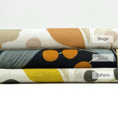 Retro Botanical Mid-Century Modern 100% Linen Fabric by the Yard, 57"Width, CL1176