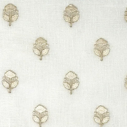 Elegant Embroidered Floral Sprig Sheer Linen Blend Fabric by the Yard, 54"Width, CL1179