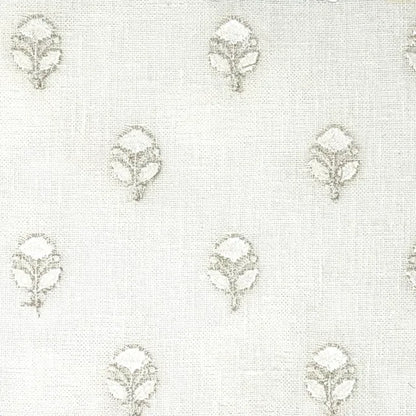 Elegant Embroidered Floral Sprig Sheer Linen Blend Fabric by the Yard, 54"Width, CL1179