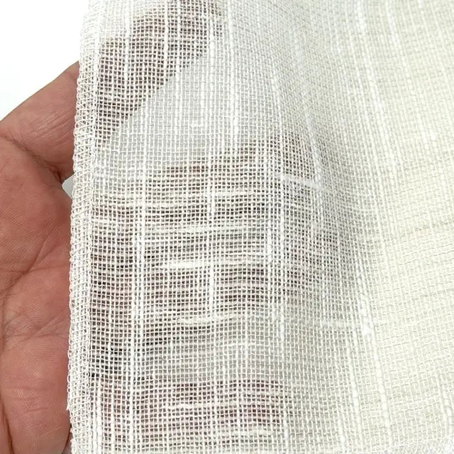 Extra-Wide Textured Cotton-Blend Sheer Drapery Fabric by the Yard, 118"Width, CL1180