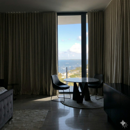 Blackout S-Fold Linen Curtain, Ripplefold Drapery, Room Darkening Drapery, CL1185C