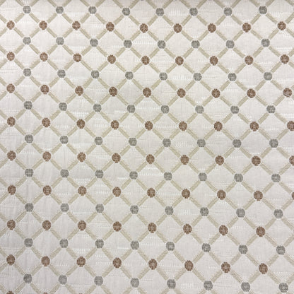 Green Beige Jacquard Diamond Dot Flat Roman Shade, CL1187