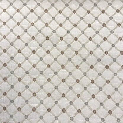 Green Beige Geometric Trellis Jacquard Fabric Flat Roman Shade, CL1187