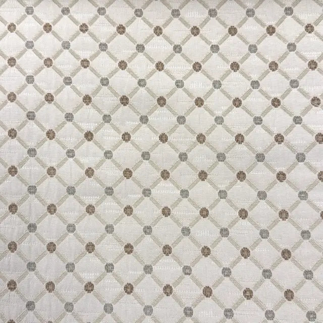 Golden Brown Geometric Trellis Jacquard Fabric Flat Roman Shade, CL1187