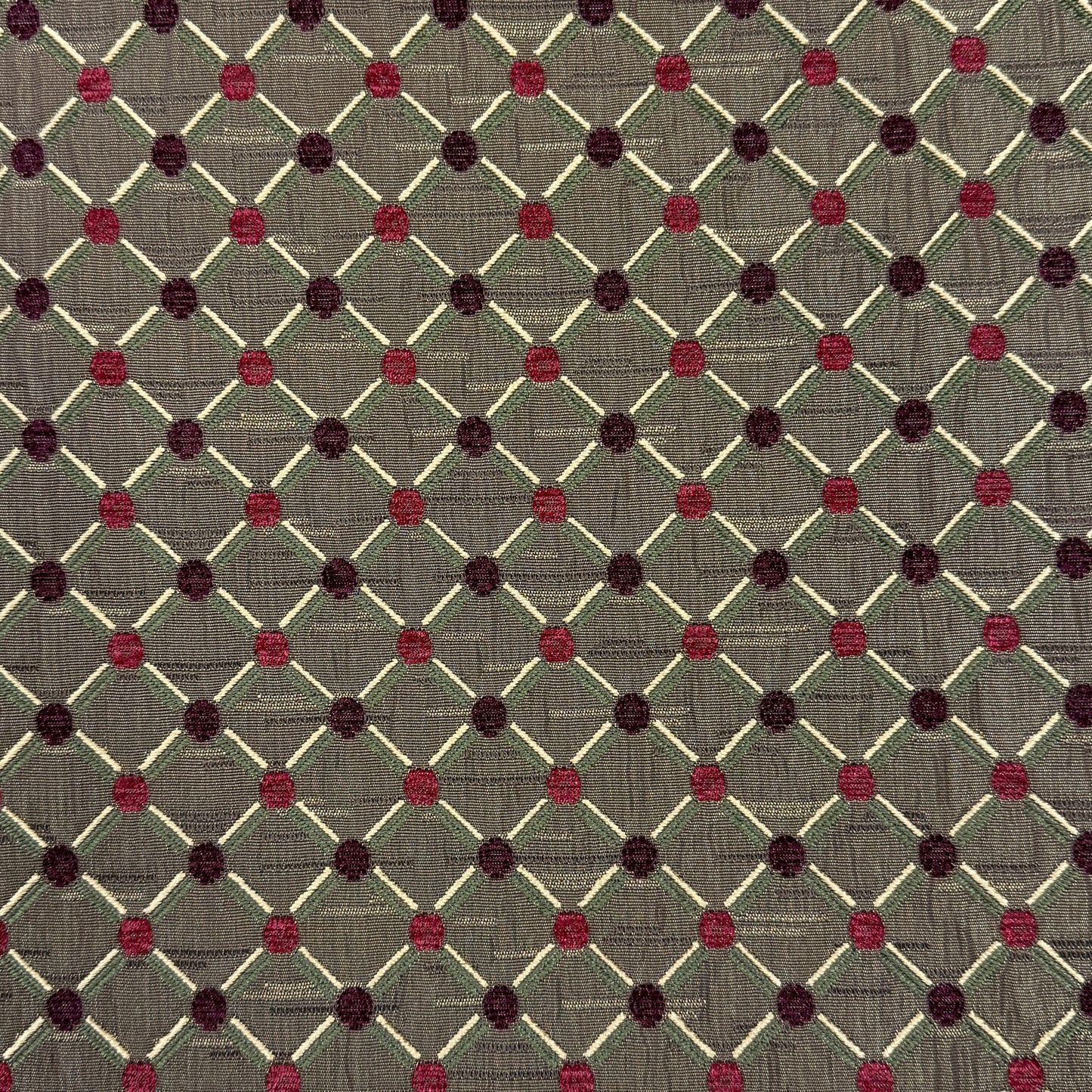 Green Beige Jacquard Diamond Dot Flat Roman Shade, CL1187