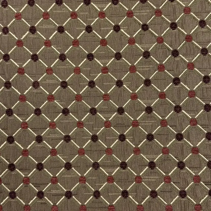 Blue Green Geometric Trellis Jacquard Fabric Flat Roman Shade, CL1187