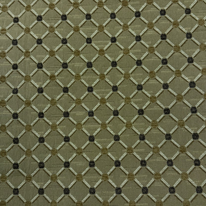 Green Beige Jacquard Diamond Dot Flat Roman Shade, CL1187