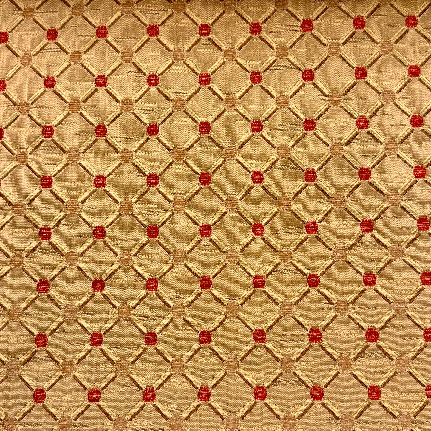 Green Beige Jacquard Diamond Dot Flat Roman Shade, CL1187