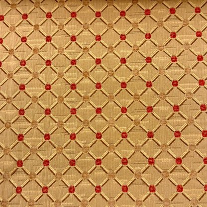 Green Beige Jacquard Diamond Dot Flat Roman Shade, CL1187