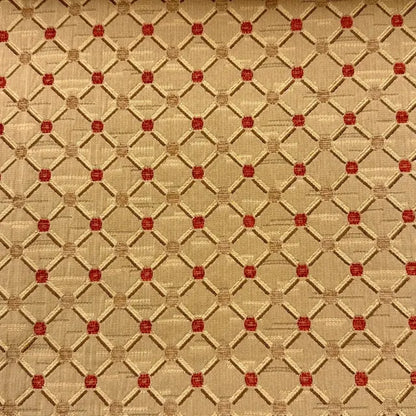 Green Beige Geometric Trellis Jacquard Fabric Flat Roman Shade, CL1187