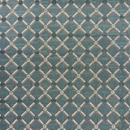 Golden Brown Geometric Trellis Jacquard Fabric Flat Roman Shade, CL1187