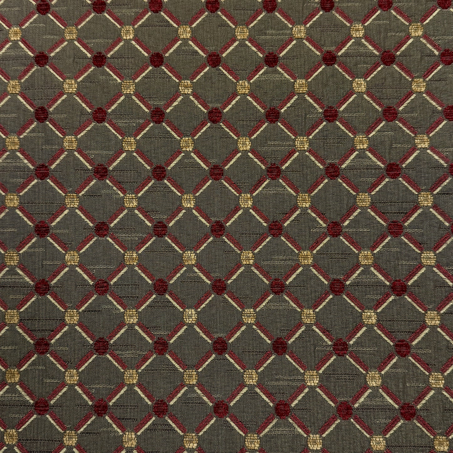 Green Beige Jacquard Diamond Dot Flat Roman Shade, CL1187