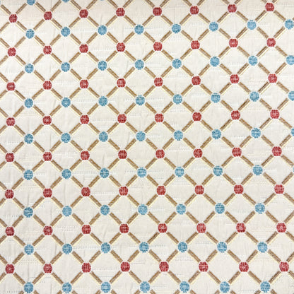 Green Beige Jacquard Diamond Dot Flat Roman Shade, CL1187