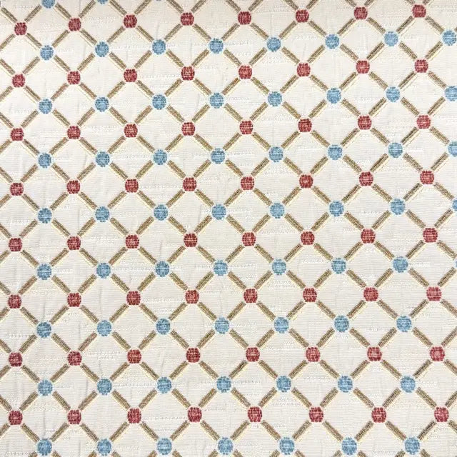 Green Beige Geometric Trellis Jacquard Fabric Flat Roman Shade, CL1187