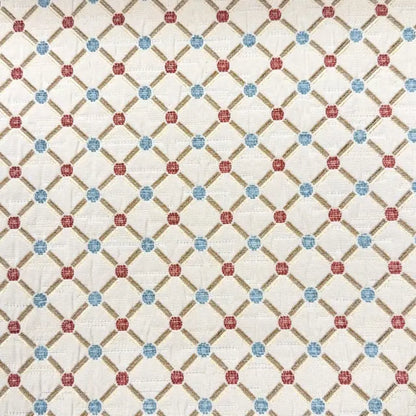 Green Beige Geometric Trellis Jacquard Fabric Flat Roman Shade, CL1187