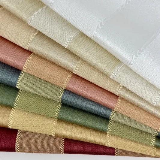 Elegant Wide Stripe Jacquard Fabric Flat Roman Shades, CL1190