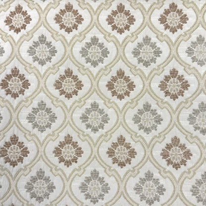 Khaki Sage Green Damask Jacquard Flat Roman Shade, CL1191