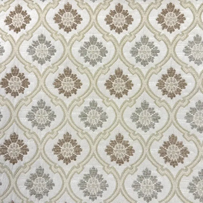 Classic Sage Green Ogee Medallion Jacquard Flat Roman Shade, CL1191