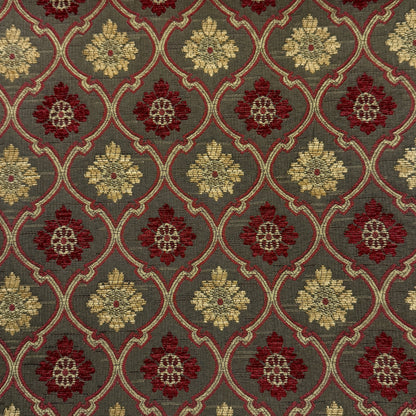 Khaki Sage Green Damask Jacquard Flat Roman Shade, CL1191