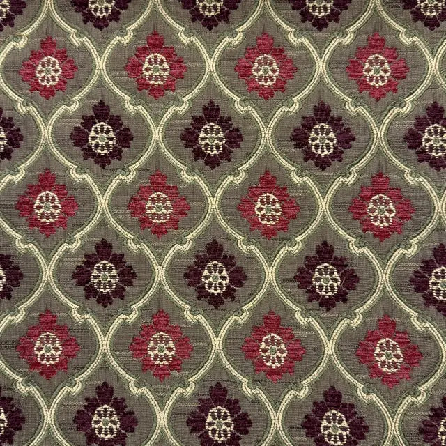 Beige Ogee Medallion Jacquard Flat Roman Shade, CL1191