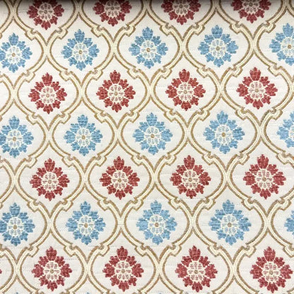 Beige Ogee Medallion Jacquard Flat Roman Shade, CL1191