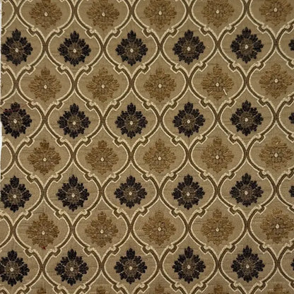 Beige Ogee Medallion Jacquard Flat Roman Shade, CL1191