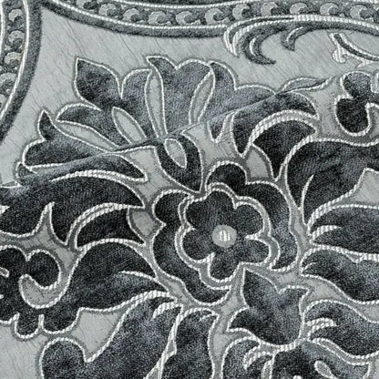 Luxury Textured Velvet Damask Fabric Flat Roman Shade, CL1194