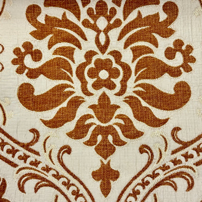 Gold Brown Velvet Jacquard Flat Roman Shade, CL1194