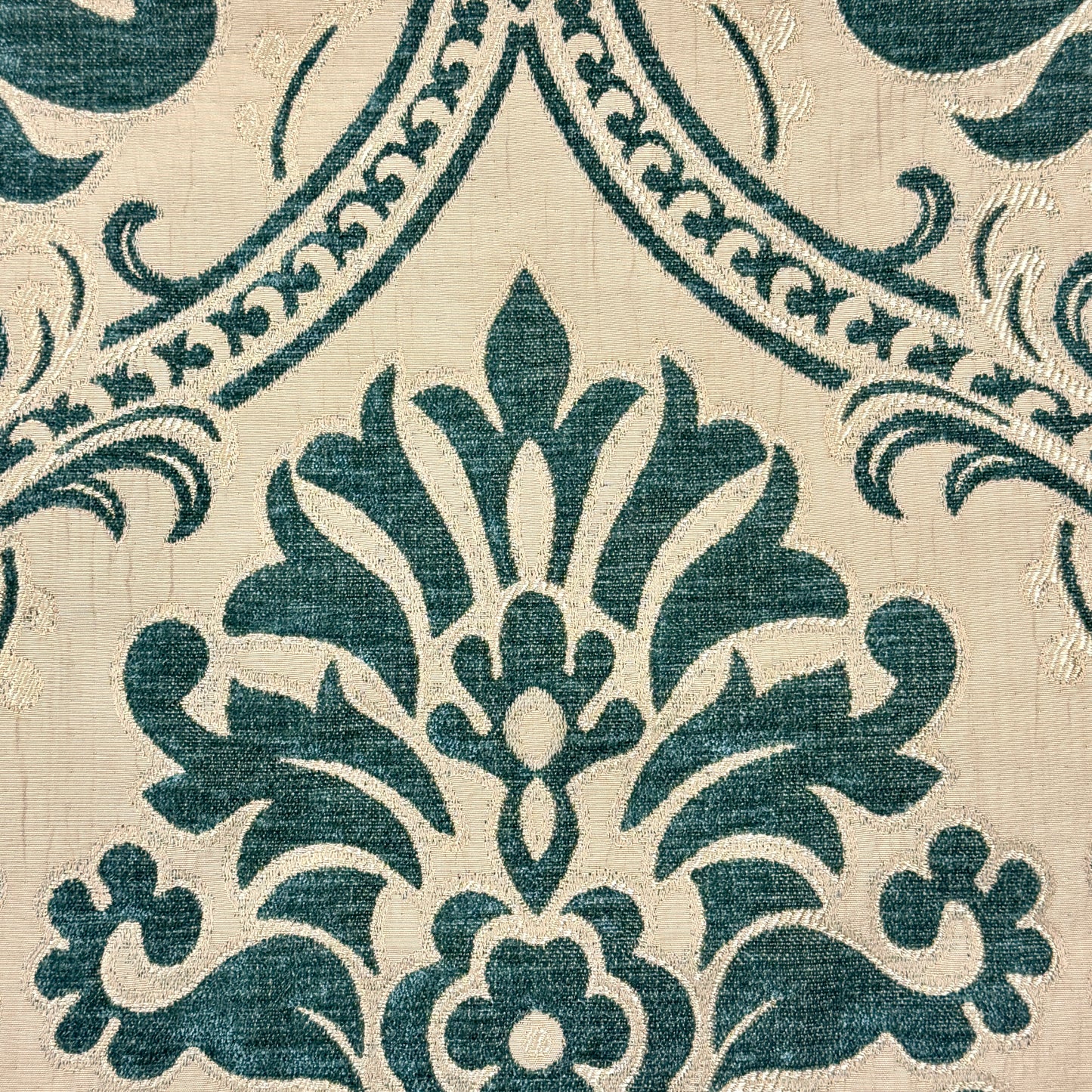 Gold Brown Velvet Jacquard Flat Roman Shade, CL1194