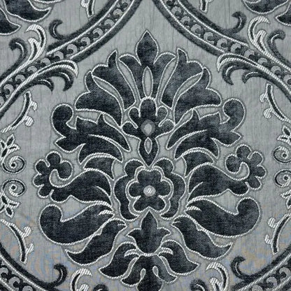Luxury Textured Velvet Damask Fabric Flat Roman Shade, CL1194
