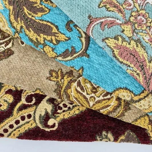 Sage Floral Damask Velvet Classic Flat Roman Shade | CL1195