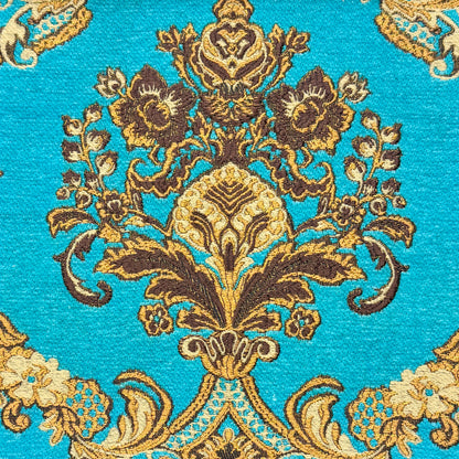 Sage Floral Damask Velvet Classic Relaxed Roman Shade, CL1195