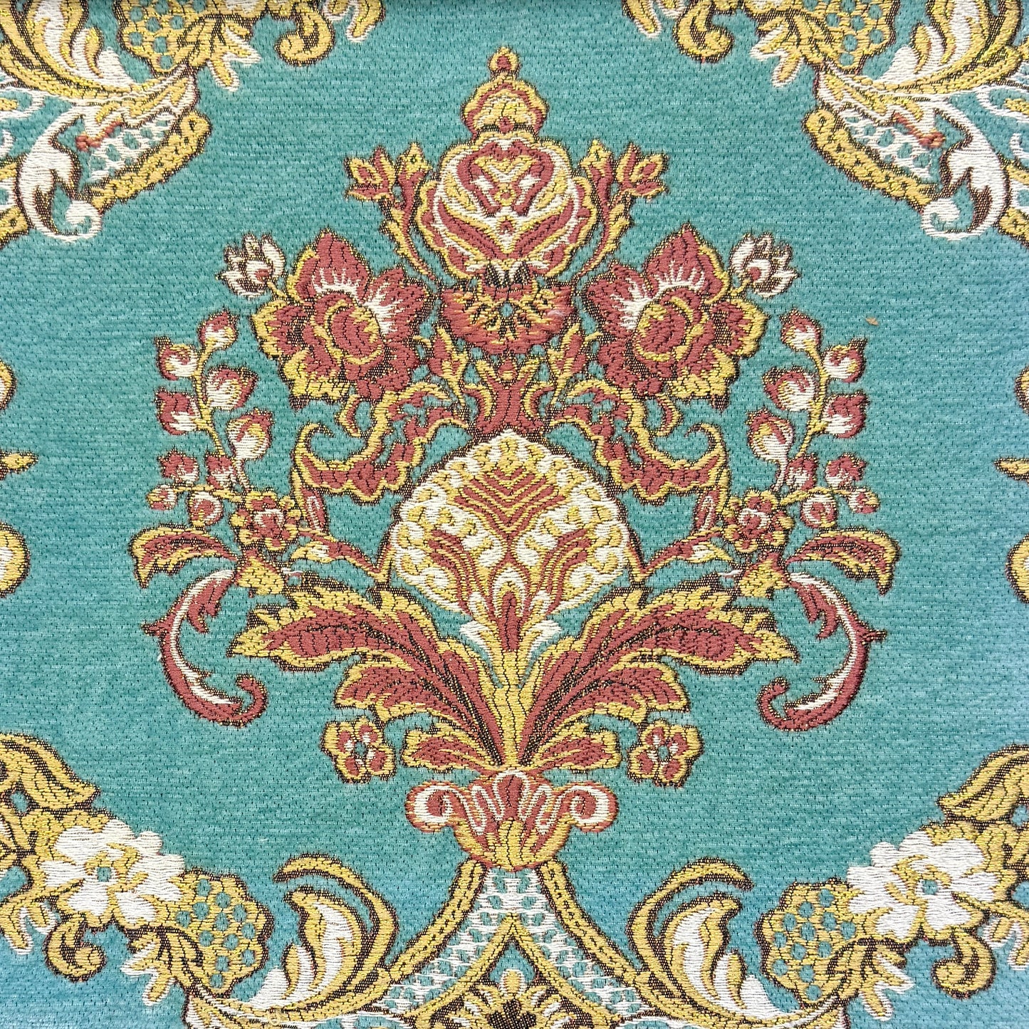 Sage Floral Damask Velvet Classic Relaxed Roman Shade, CL1195