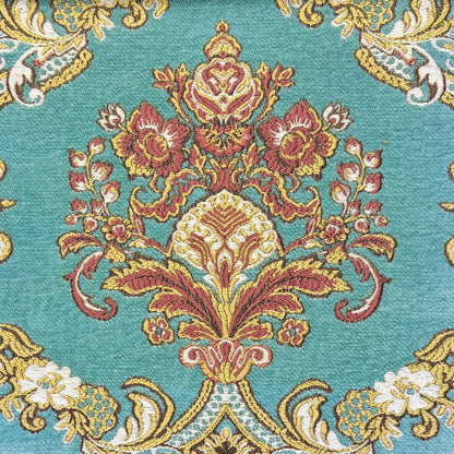 Sage Floral Damask Velvet Classic Relaxed Roman Shade, CL1195