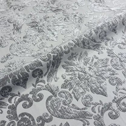 Luxe Tonal Damask Velvet Drapery & Upholstery Fabric Flat Roman Shade, CL1196