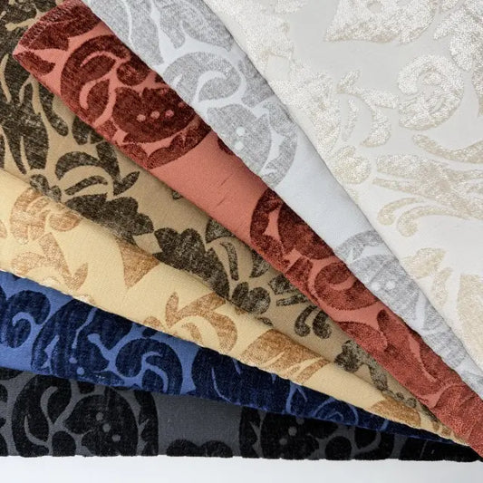 Navy Damask Velvet Classic Flat Roman Shade | CL1196