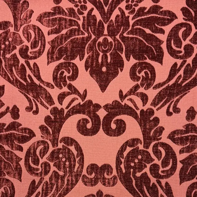 Luxe Tonal Damask Velvet Drapery & Upholstery Fabric Flat Roman Shade, CL1196