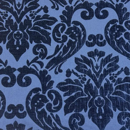 Luxe Tonal Damask Velvet Drapery & Upholstery Fabric Flat Roman Shade, CL1196