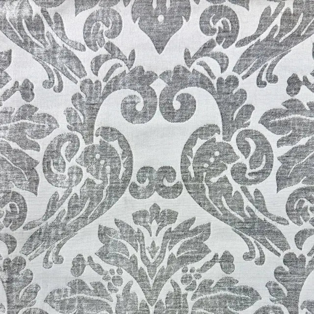 Luxe Tonal Damask Velvet Drapery & Upholstery Fabric Flat Roman Shade, CL1196