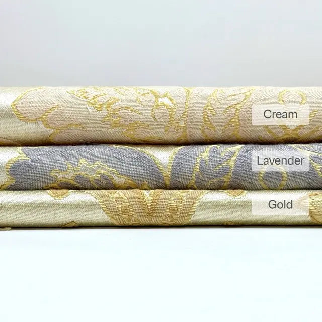 Luminous Floral Damask Jacquard Fabric Flat Roman Shade, CL1197