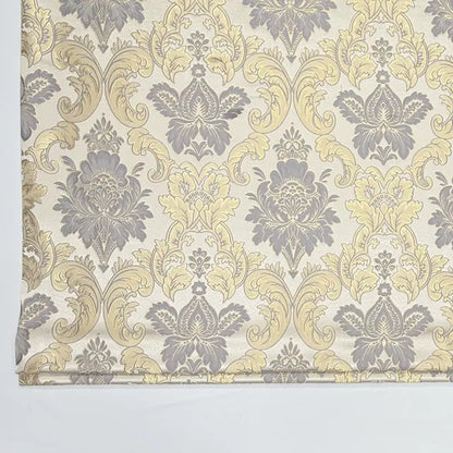 Luminous Floral Damask Jacquard Fabric Flat Roman Shade, CL1197