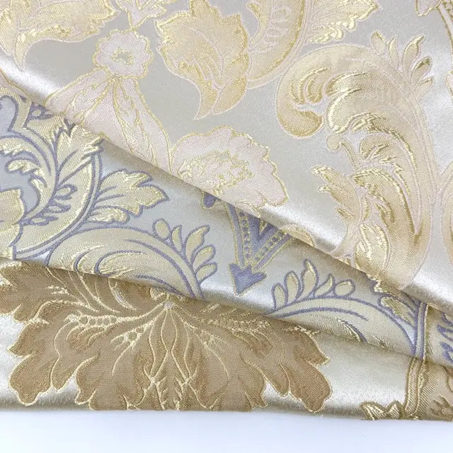 Luminous Floral Damask Jacquard Fabric Flat Roman Shade, CL1197