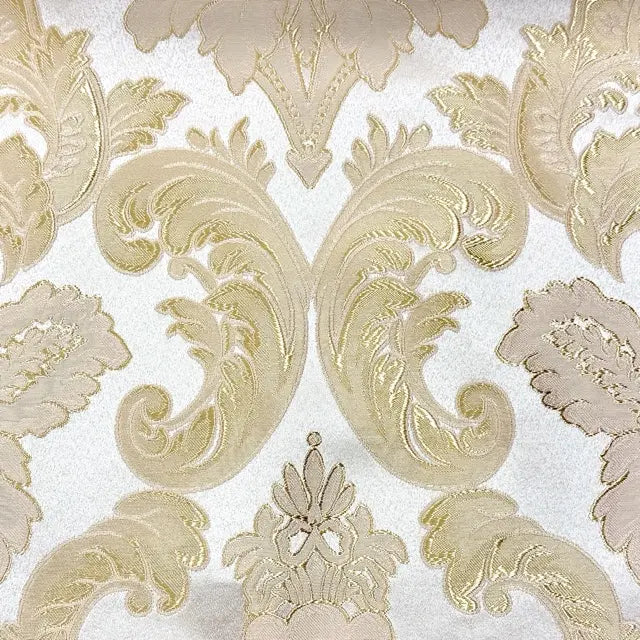 Luminous Floral Damask Jacquard Fabric Flat Roman Shade, CL1197